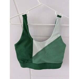 Wilo Anthropologie Colorblock Sports Bra Size Small Green and‎ White Racerback